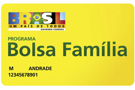 Imagem da frente do Cartão Bolsa Família com destaque para o número do NIS